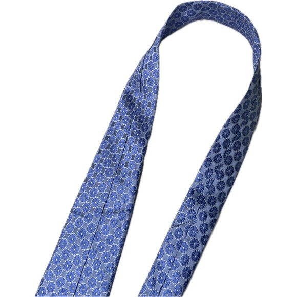 Bardelli 100% Silk Tie Blue Floral Made In USA W: 3.5” L: 62” - Picture 6 of 8